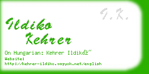 ildiko kehrer business card